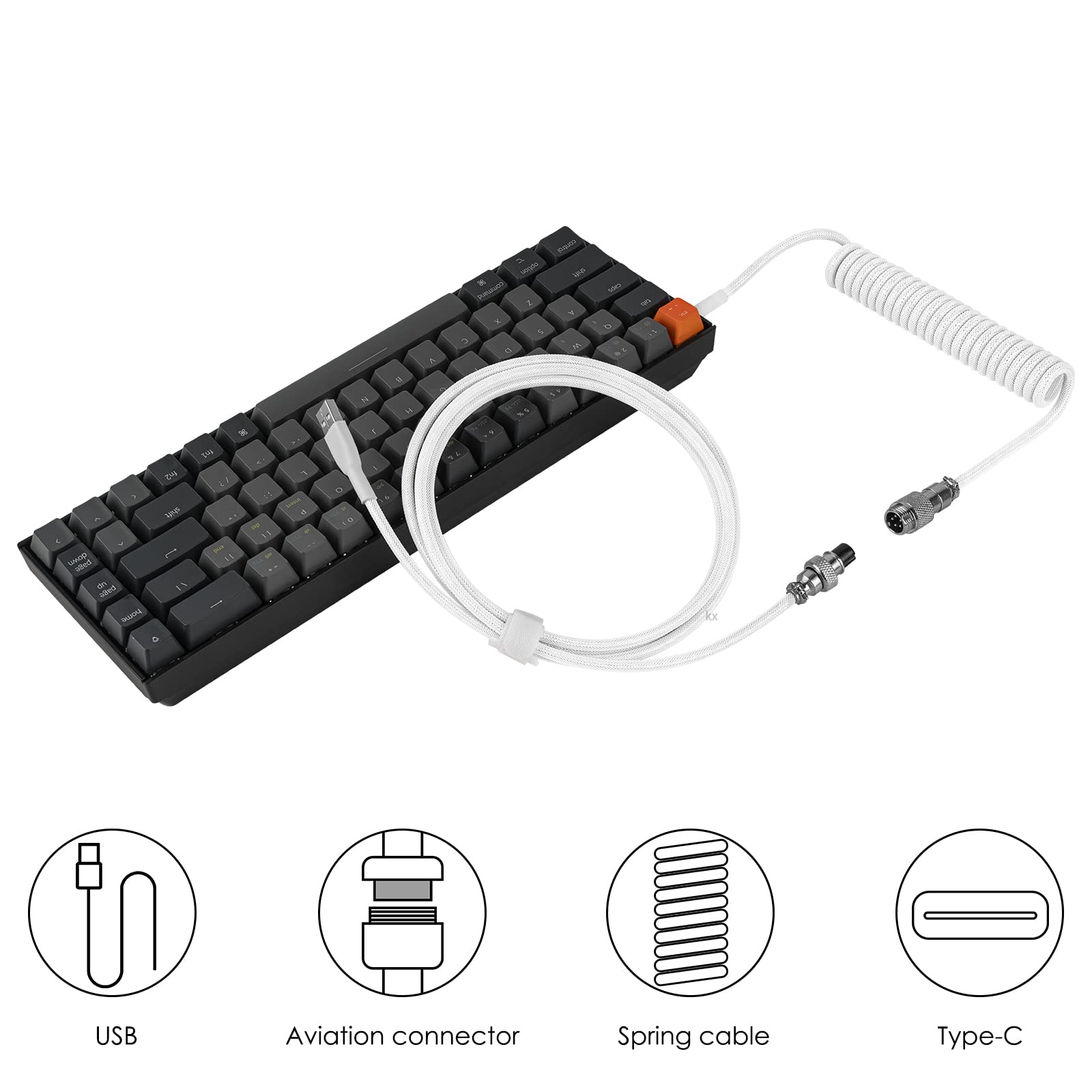 Amazon.com: Geekria Coiled USB-C Gaming Keyboard Cable with